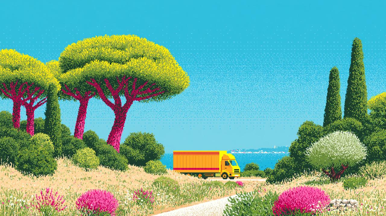 Truck through the trees